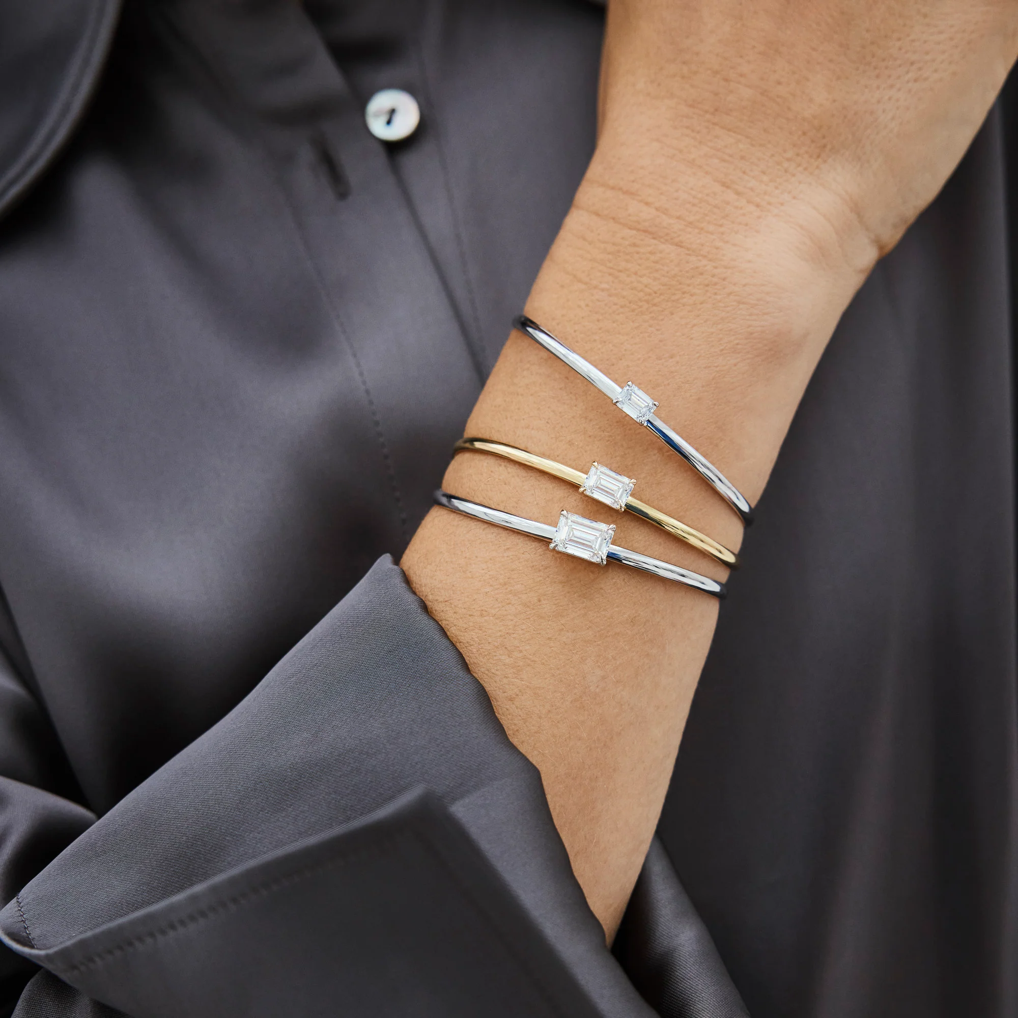 Charlotte Cuff Bangle (Emerald) - Image 7