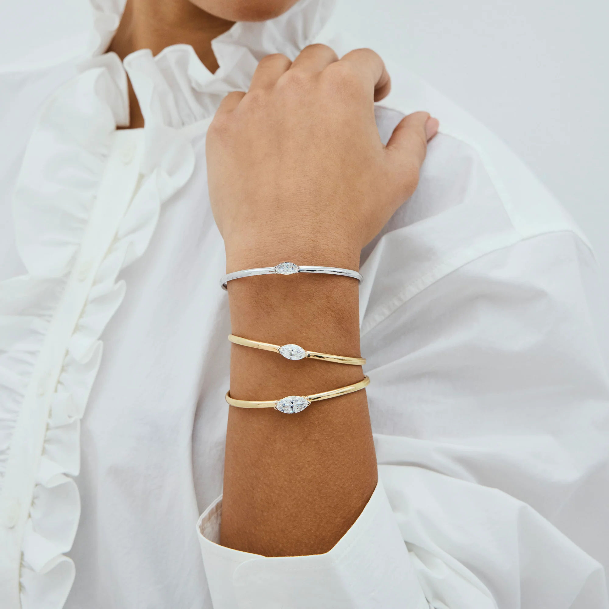 Charlotte Cuff Bangle (Marquise) - Image 7